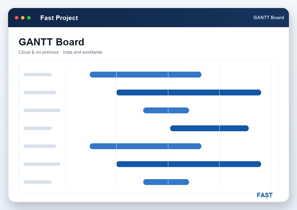 Project planner reviewing a Gantt schedule with task dependencies